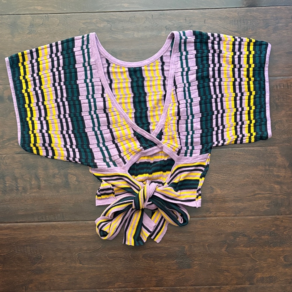 BCBGeneration Purple/Green/Yellow/Black Knit Top